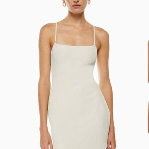 aritzia Babaton Sculpt Knit Cami Dress ivory cream small